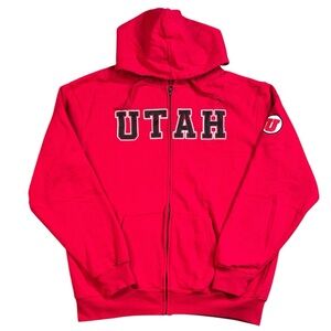 Utah University Utes Campus Heritage Full Zip Up Hoodie Running Utes Men’s XL